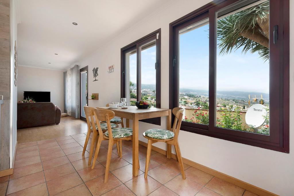 Tenerife North house rental living room with terrace views La Orotava